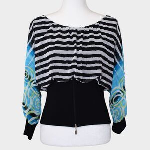 MIEKA Beautiful Coquette Blouse Multicolor Size 6